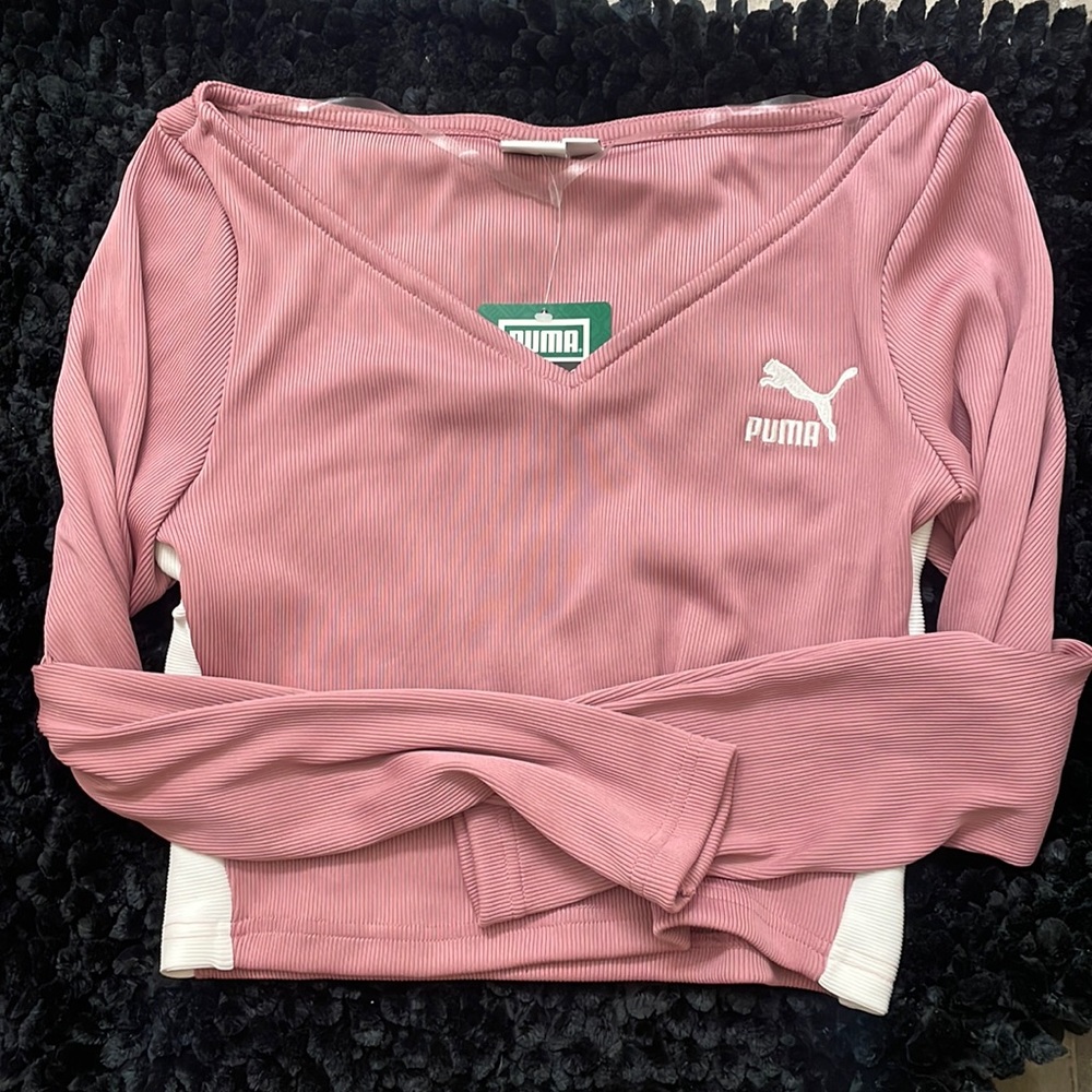 Puma long sleeve crop top size m